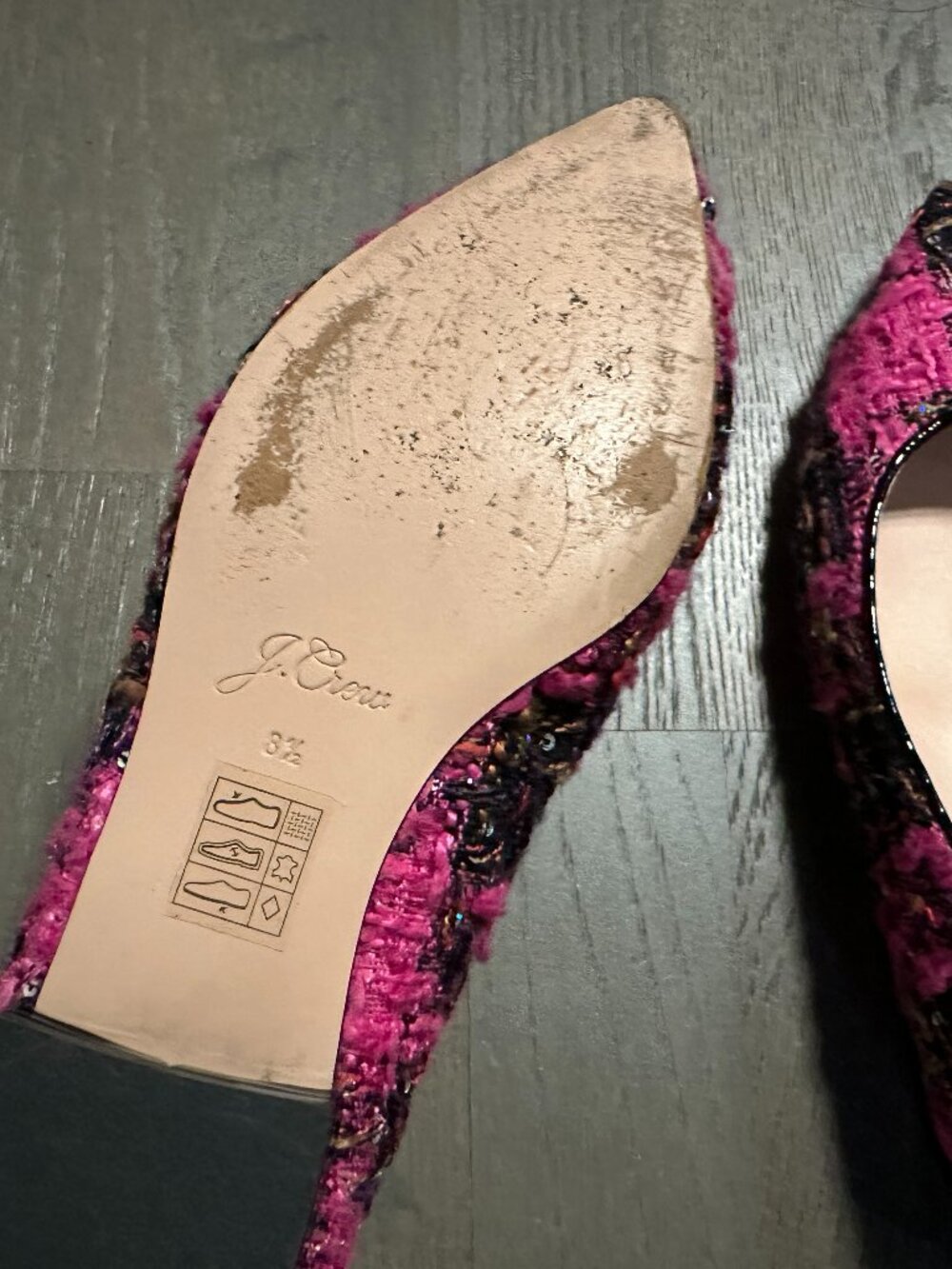 J. Crew pink tweed and sequin shoes, 8.5 - Picture 5 of 5